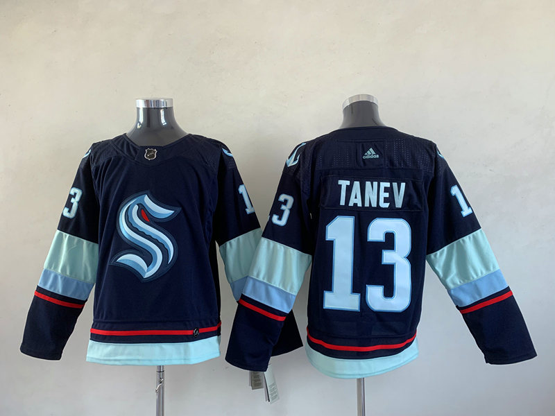 Men's Seattle Kraken Brandon Tanev #13 Deep Sea Blue Home Breakaway Jersey